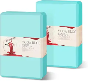 Yoga Blocks 2 Pack - Premium Foam for Yoga, Pilates, Meditation, and Stretching - Non-Slip Lightweight Durable Bricks for Improving Poses and Balance