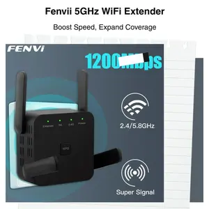 FENVI 5Ghz AC1200 Wifi Repeater 1200Mbps Router Black Wifi Extender Amplifier 2.4G/5Ghz Wi-Fi Signal Booster Long Range Network fenvi
