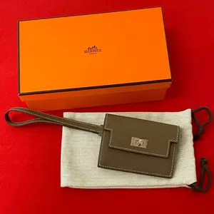 Pre-owned HERMÈS Calfskin Small Leather Goods Hermes Kelly Pocket Slim Wallet Coin Case