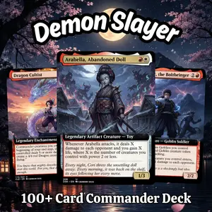 MTG Proxy 100+ Card Commander Deck - Demon Slayer Hashira Battle Theme Ready to Play Perfect Gift for MTG Fans, Players and Collectors