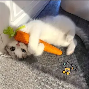 Cat Carrot Toy - Chew & Scratch Stick - Durable for Teething Kittens & Cats - Promotes Dental Health and Exercise - Fun Interactive Pet Toy