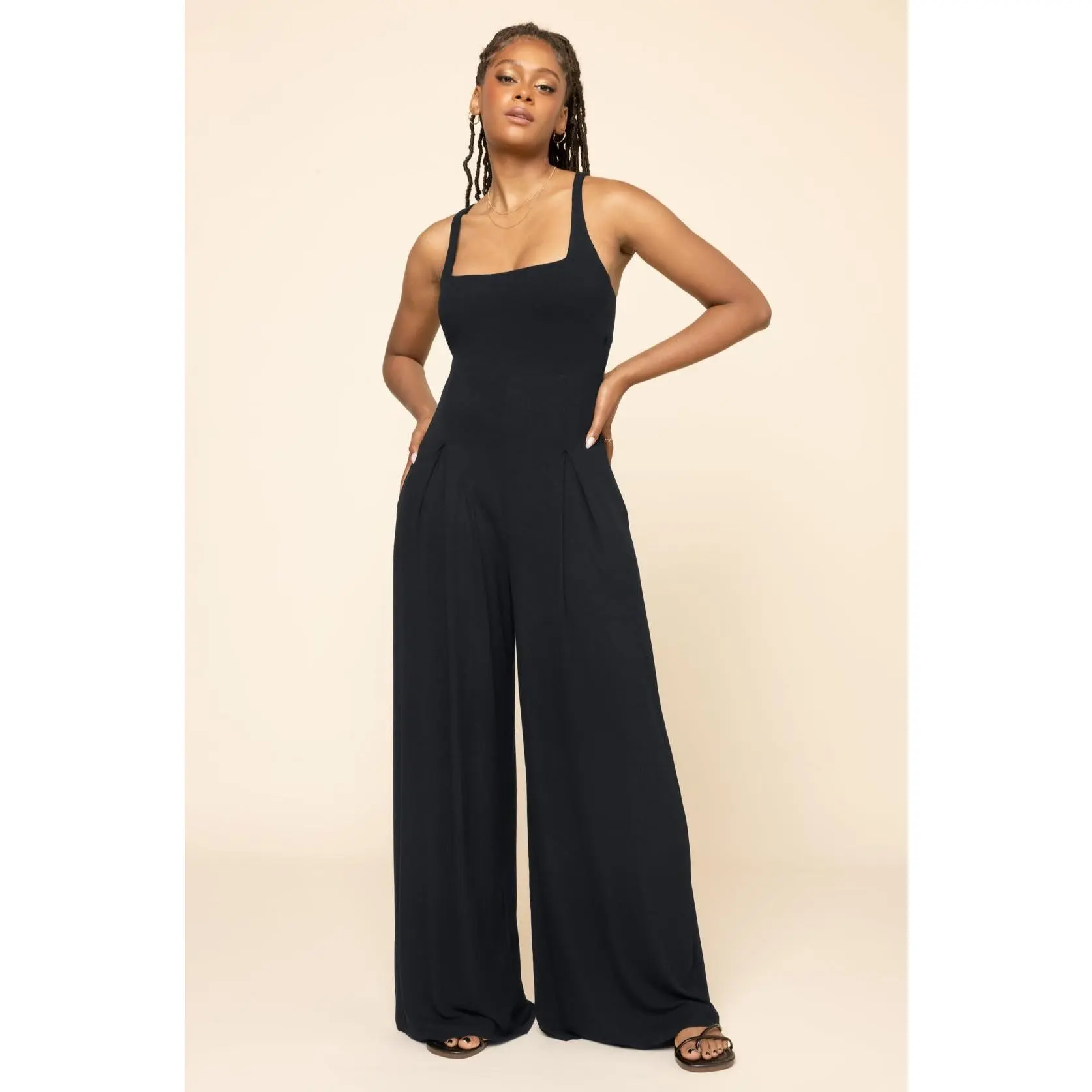 Go With The Flow Jumpsuit - Black Go With The Flow Jumpsuit - Black