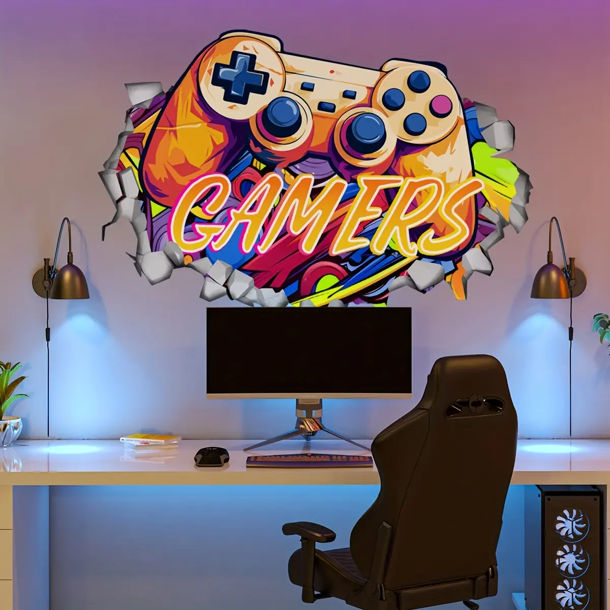 A set of 2 hole game wall stickers Decorative Wall Sticker for living room, bedroom and game room background wall decals