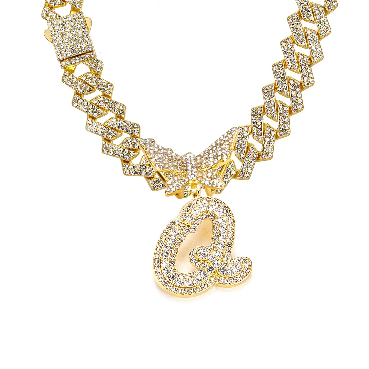 Golden letter necklace Q