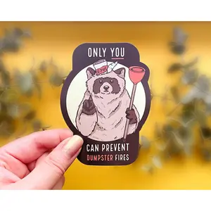 Spicy the Raccoon Dumpster Fires Magnet