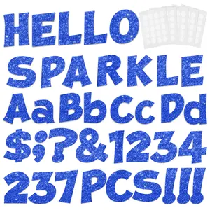 237 Pcs Glitter Bulletin Board Letters, Numbers and Punctuation, Poster Board Letters Alphabet Cut Out Cardboard Letters Accessories for Classroom Display Decorating Supplies 4inch (Orange)