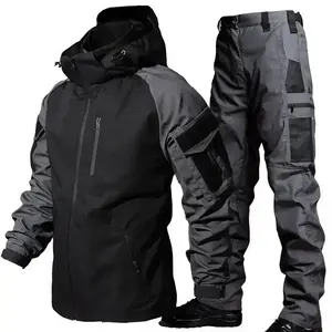 Tactical waterproof sets men combat training suit outdoor multi-pocket uniform