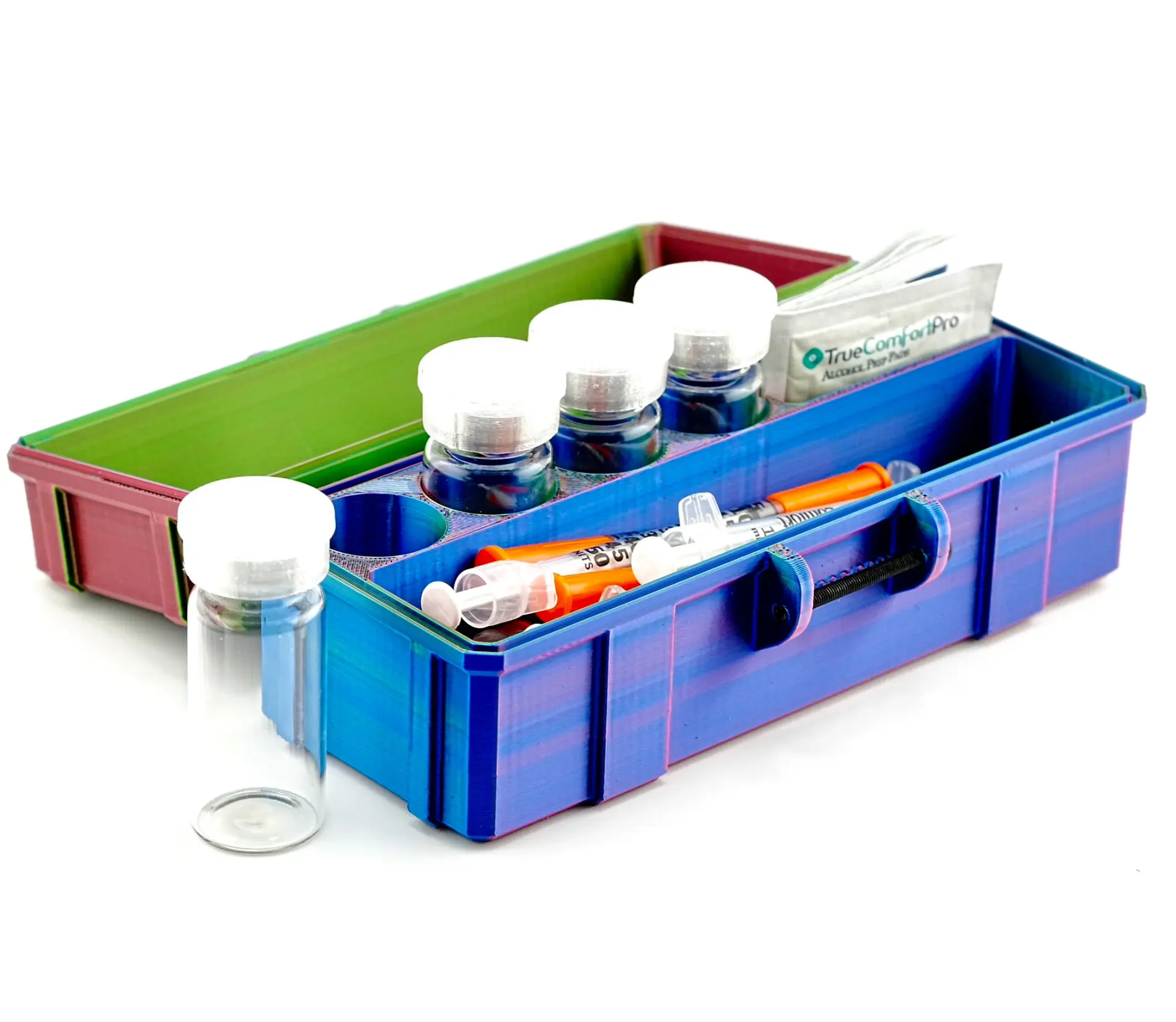 how to store glp 1 vial 4-Slot 10 ml TRT Vial Case with Storage Compartment | Organizer for GLP-1,  Peptides, Research
