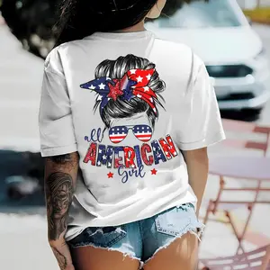 4th of July All American Girl Babe I'm not always tshirt ,hoodie, sweatshirt, Aesthetic tatoo merch summer outfits, style, streetwear, Nun top, vintage y2k graphic tees, Fatherday, Memorial day, 4th July Casual Cotton