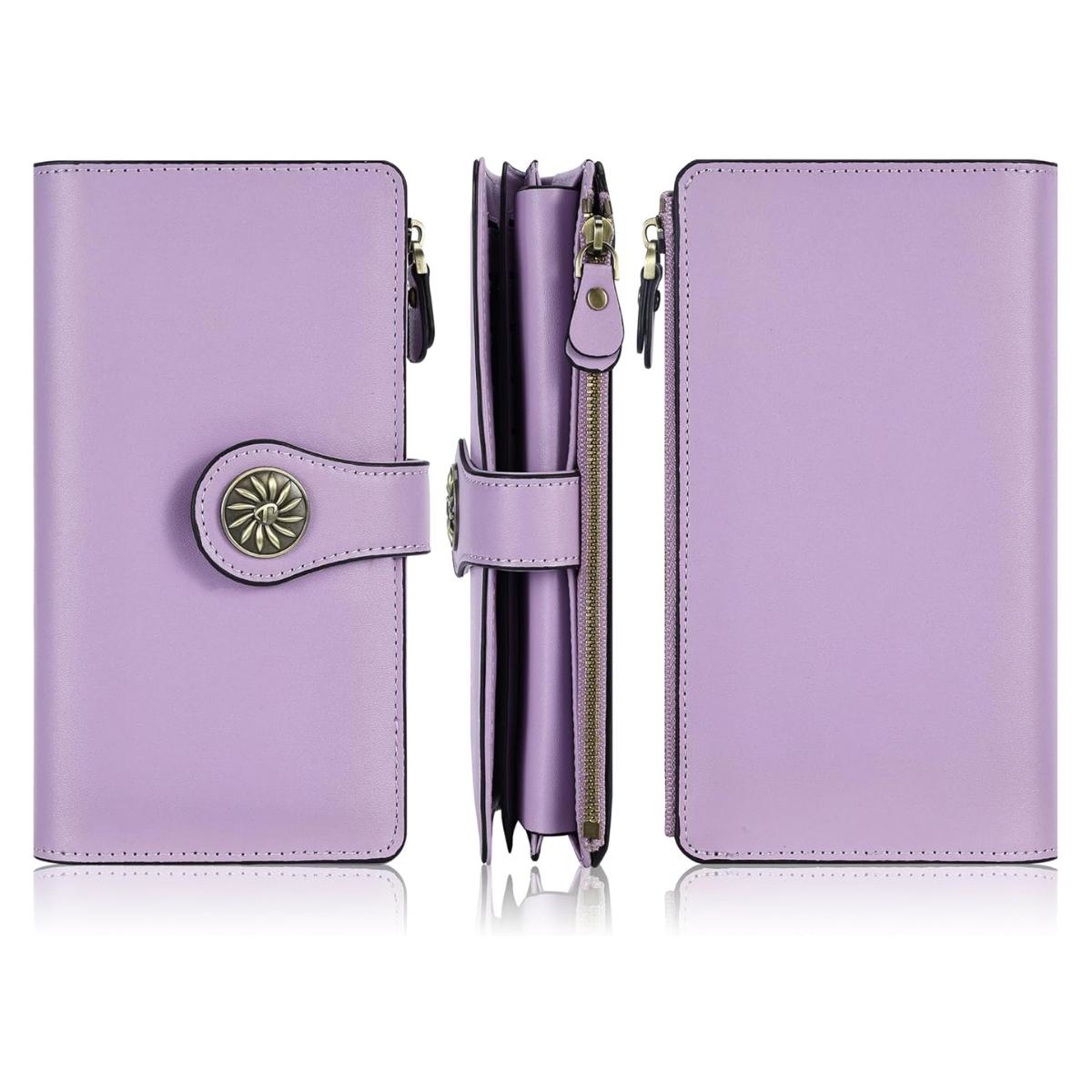 Women’s RFID Blocking Wallet Trifold Clutch Large Capacity Card Holder Purse