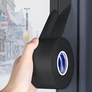 Adhesive Cloth Weather Stripping Tape for Sliding Windows and Door Frames - Seal Strip for Soundproofing,, ,and Windproof-Durable and Wear Resistant,2.4inx33FT,Black