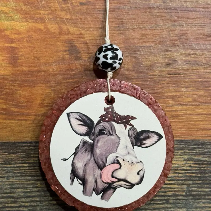 Cherry Ice Cow Freshie + Cherry Ice Scent - Adorable Cow Design w/ Unique Scented Charm TikTok + luxury carscent, freshies, car air freshener