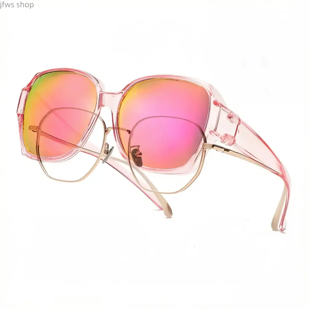 2026 Trendy Oversized Fit Over Sunglasses for Men Women, Polarized UV400 Anti Glare Shades with Bold Geometric Frame, Lightweight Flexible Design Wear Over Prescription Glasses for Driving Outdoor Daily Use homedecor