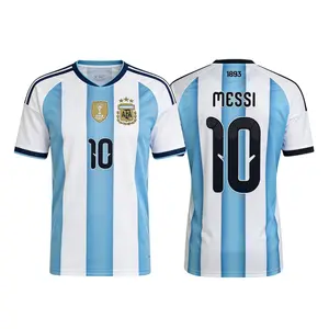 2026 Argentina National Team Home White And Blue 10# Messi Short Sleeve Soccer Jersey Fans Version