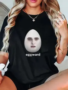 100% Cotton eggward funny meme T-Shirt Casual Graphic Printed Tee