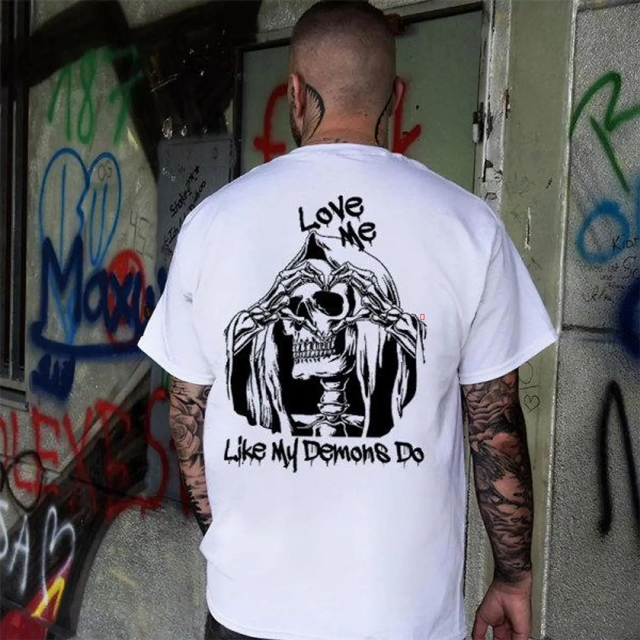 LOVE ME LIKE MY DEMONS DO Print Men's T-shirt