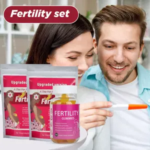 Fertility Tea Fertility Gummies Set for Women Menstrual Cycle, Fertility Support Gummies, 60 Count
