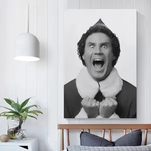 ELF BUDDY POSTER, DIGITAL DOWNLOAD, BLACK & WHITE POSTER, ELF, WILL FARRELL, CHRISTMAS MOVIE POSTER, FUNNY BATHROOM POSTER, PRINTABLE Poster For Bedroom Living Room Office Decor