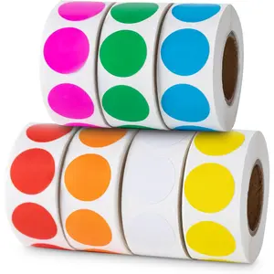 3500 Pcs Colored Dot Stickers, 3/4" Label Sticker Round Color Coding Labels Circle Dots Labels Circle Stickers for Office,Classroom,Family（Etc - 7 Colors, 500 Labels/Roll）