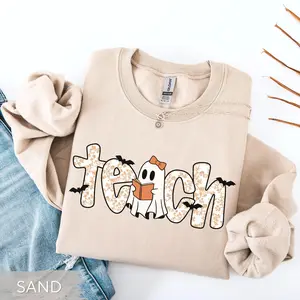 Halloween Teacher Sweatshirt, Toile Teacher Fall Shirt, Chinoiserie Halloween, Coquette Ghost Sweatshirt, Teach Shirt, Fall Gift for Teacher