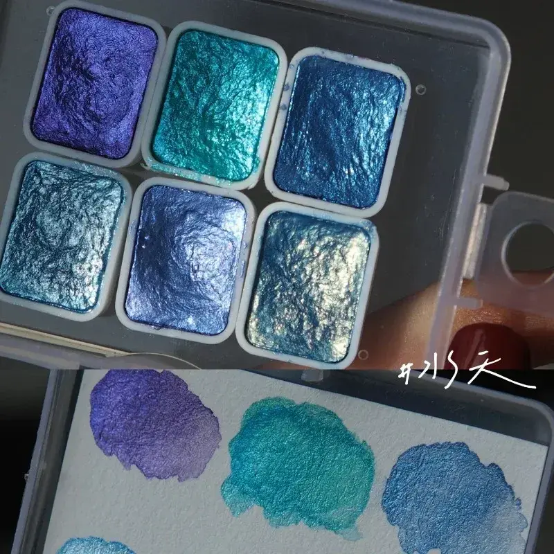 Nail Solid Pigment Watercolor Blue Purple Manicure Decor Metallic Paint Draw Chrome Glitter Powder Flowers Decor Nail Pigment