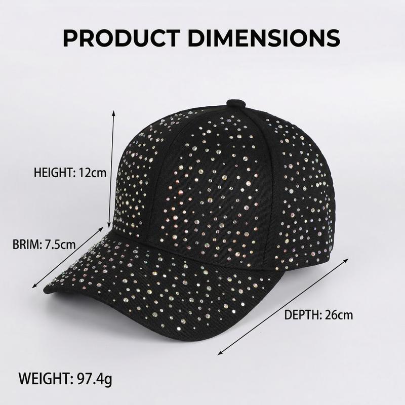 Y2K Bling Rhinestone Baseball Cap - Sparkly Crystal Dad Hat  display picture 3