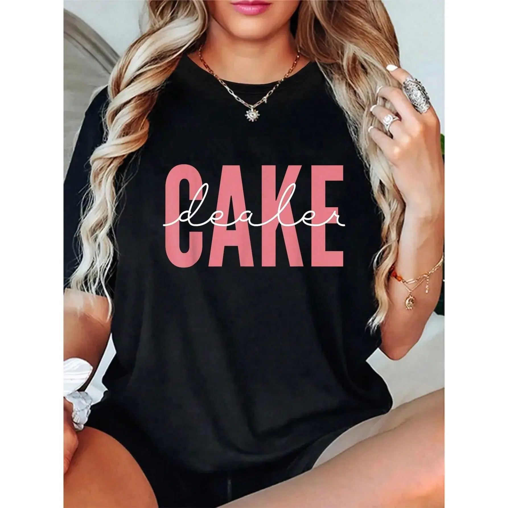 100% Cotton Cool Cake Dealer Cupcake For Women Men Baking Cookie Baker T-Shirt graphic tees men crop tops summer outfits for men summer tops T-Shirt