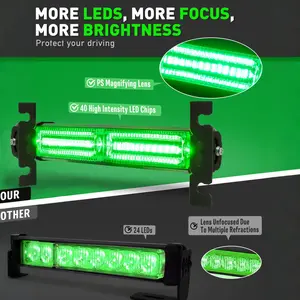 40 Stroboscopic indicator Light Bar, Front/rear windshield visor lights, Dash Safety Warning for Construction, Tow, Plow Trucks (Amber White) Car Accessories Emergency Rooftop Strobe Lights Bar car lights