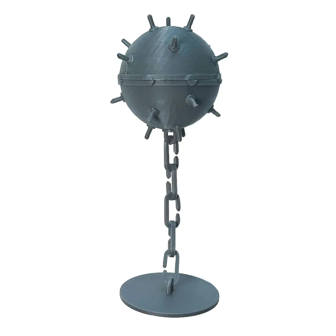 WWII Naval Mine Floating Aquarium Decor – Fish Tank Enrichment Toy | Frag Plug or Buried Disc Mount | Adjustable Chain | Hiding Spot & Entertainment for Fish | Tank Accessory