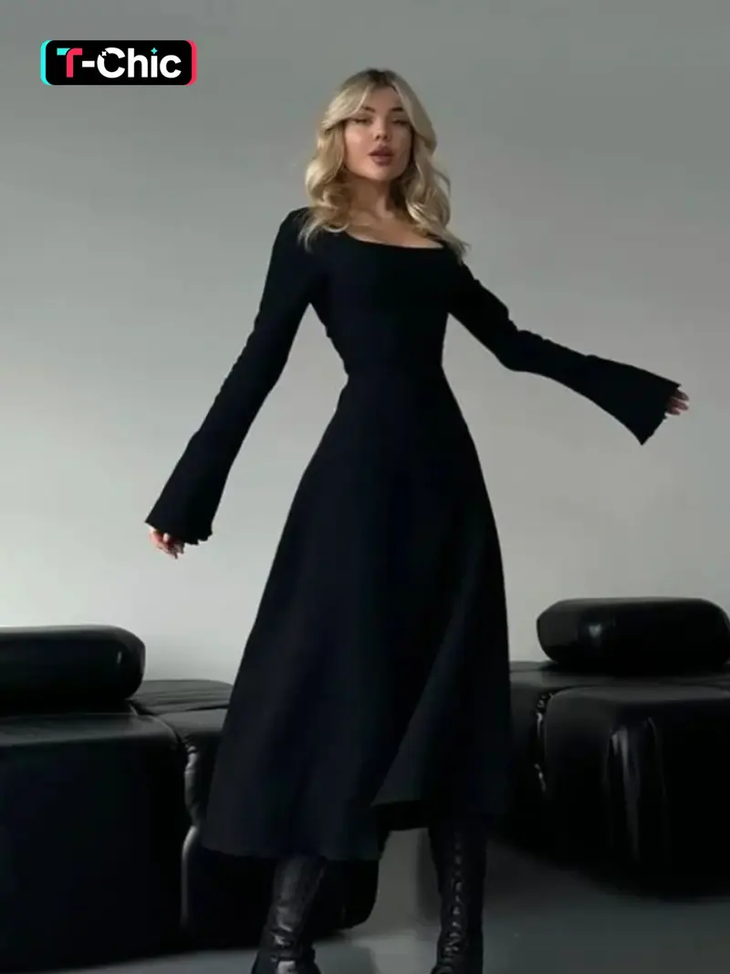 long sleeve black dresses - TikTok Shop