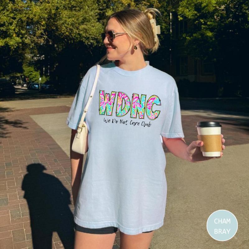 Comfort Colors WDNC Club T-Shirt – We Do Not Care Shirt, Funny Menopause & Perimenopause Tee for Women, Trendy Quote Gift Idea