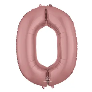 Foil Number Balloon 0 Rose Gold