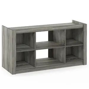 Fowler Multi-Use TV Stand with Storage Organizer - French Oak Bookshelf for Indoor Living Spaces