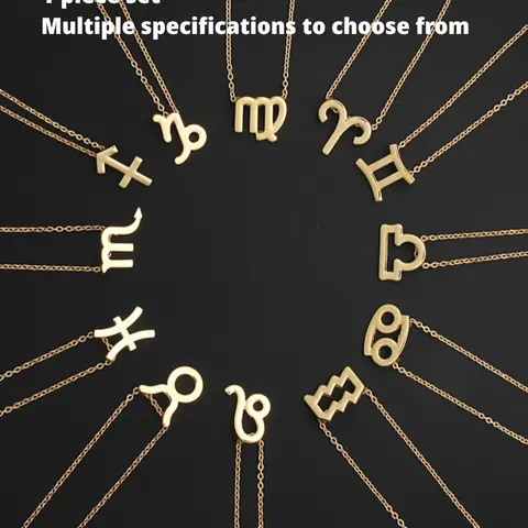 Constellation Pendant Necklace, Fashionable Necklace, Alloy Necklace, Celestial Elegant Zodiac Fashion Jewelry for Party, Daily Clothing Decor, Trendy All-match & Exquisite Chain Jewelry for Birthday Gift