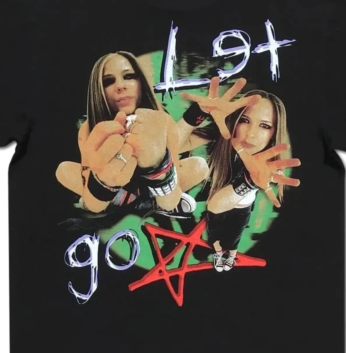 Vintage Let Go Star Tour Concert Avril Lavigne Cotton Black All Size Shirt Y