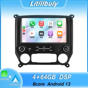 10" Android 13 4GB+64GB Car Stereo for Chevy Silverado GMC Sierra 2014-2018 touch screen has Android Auto Wireless Carplay, Bluetooth WIFI supports GPS Navigation