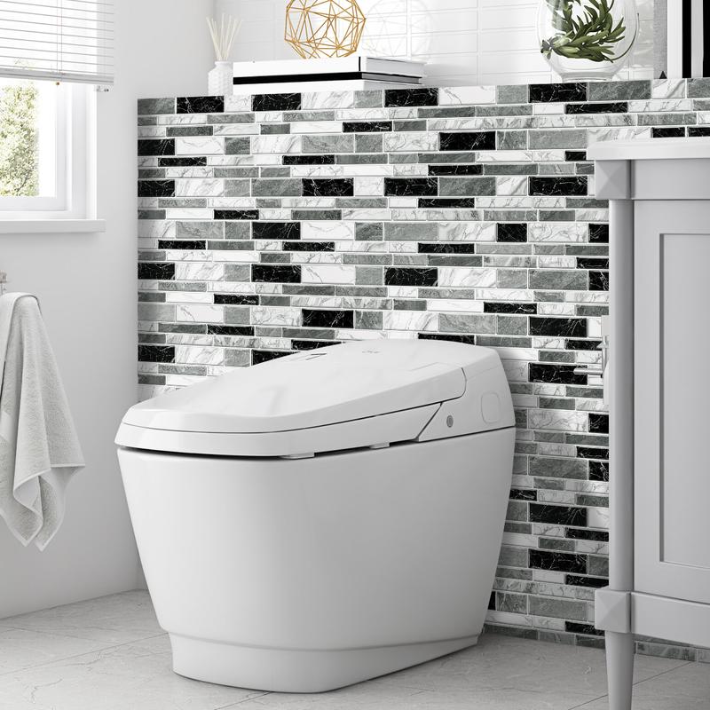 FLOLEOPA 48-Piece Peel-and-Stick Wall Decals Kitchen & Bathroom Splashback Protection Waterproof, Oil-Resistant, Heat-Resistant Ideal for Dining Rooms, Schools, and Office Wall Decor Marble Pattern Stickers, Tile Decals, Wall Panels