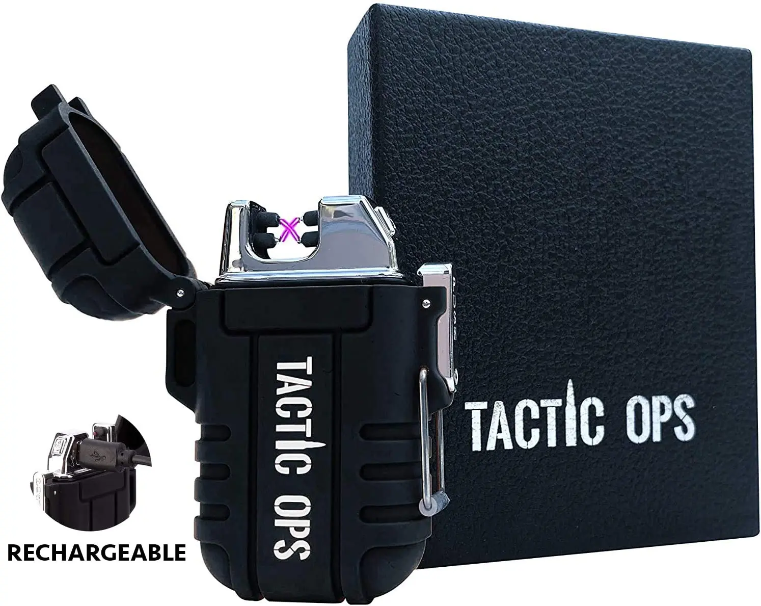 Rechargeable windproof & waterproof lighter (BLACK)