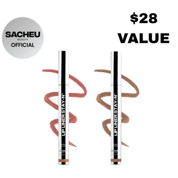 sacheu Lip Liner STAY-N Duo | Choose Your Shades | Long-Wear Water-Proof Peel-Off Liquid Lip Stain