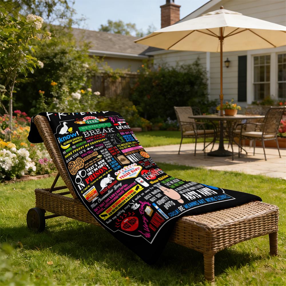 Friends Inspired Flannel Blanket Central Perk Quotes Print Soft Cozy Throw with Colorful Iconic Design Perfect for Sofa Bed Office Living Room TV Watching Gift Home Decor