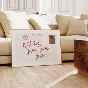 [Sale off up to 50%] [Free ship] Texas Art, Postcard Poster, Trendy Cowgirl Print, Retro Western Wall Art, Cute Apartment Aesthetic, Girly Dorm Decor