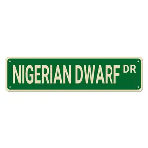 NIGERIAN DWARF DR Vintage Metal Tin Signs Plaque Sign for Bedroom Kitchen Wall Bar Club Coffee Hanging Street Sign Home Decor 4x16 Inch tin plate Gifts Decoration Signage Door
