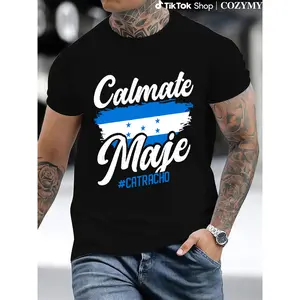 Cotton Short Sleeve Baleada Honduran Honduras Flag Catracho Calmate Maje T-Shirt for Men Women