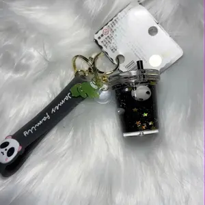 Tea cup liquid keychain