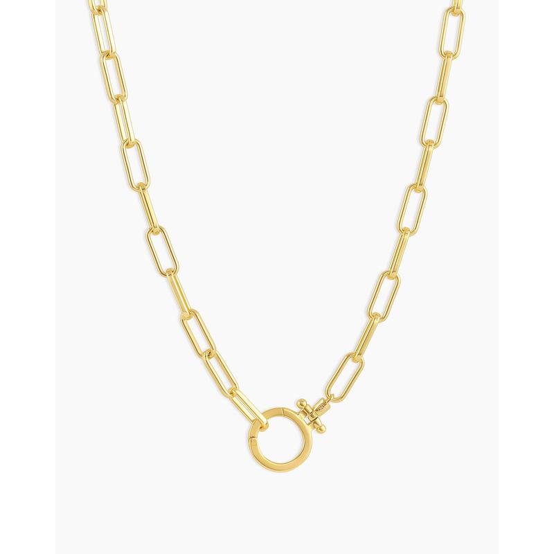 gorjana – Parker Necklace – 18K Gold-Plated Paperclip Chain – Timeless & Customizable Jewelry – Elegant Foundation for Layered Looks