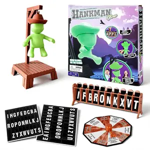 Cowboy Magnetic Hangman Board Games Mystery Guessing Word Before Hank Falls Hanging with Doll Travel Table Game #HJUX