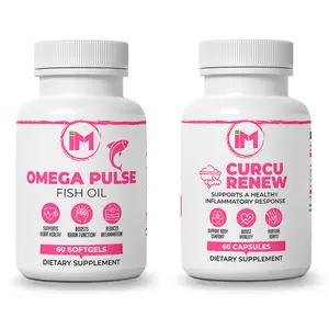 IM Golden Vitality Pack - IM Omega Pulse & IM CurcuRenew - Omega-3 Fatty Acids Fish Oil EPA & DHA - Turmeric Curcumin Supplement with BioPerine - Joint Support & Heart Health
