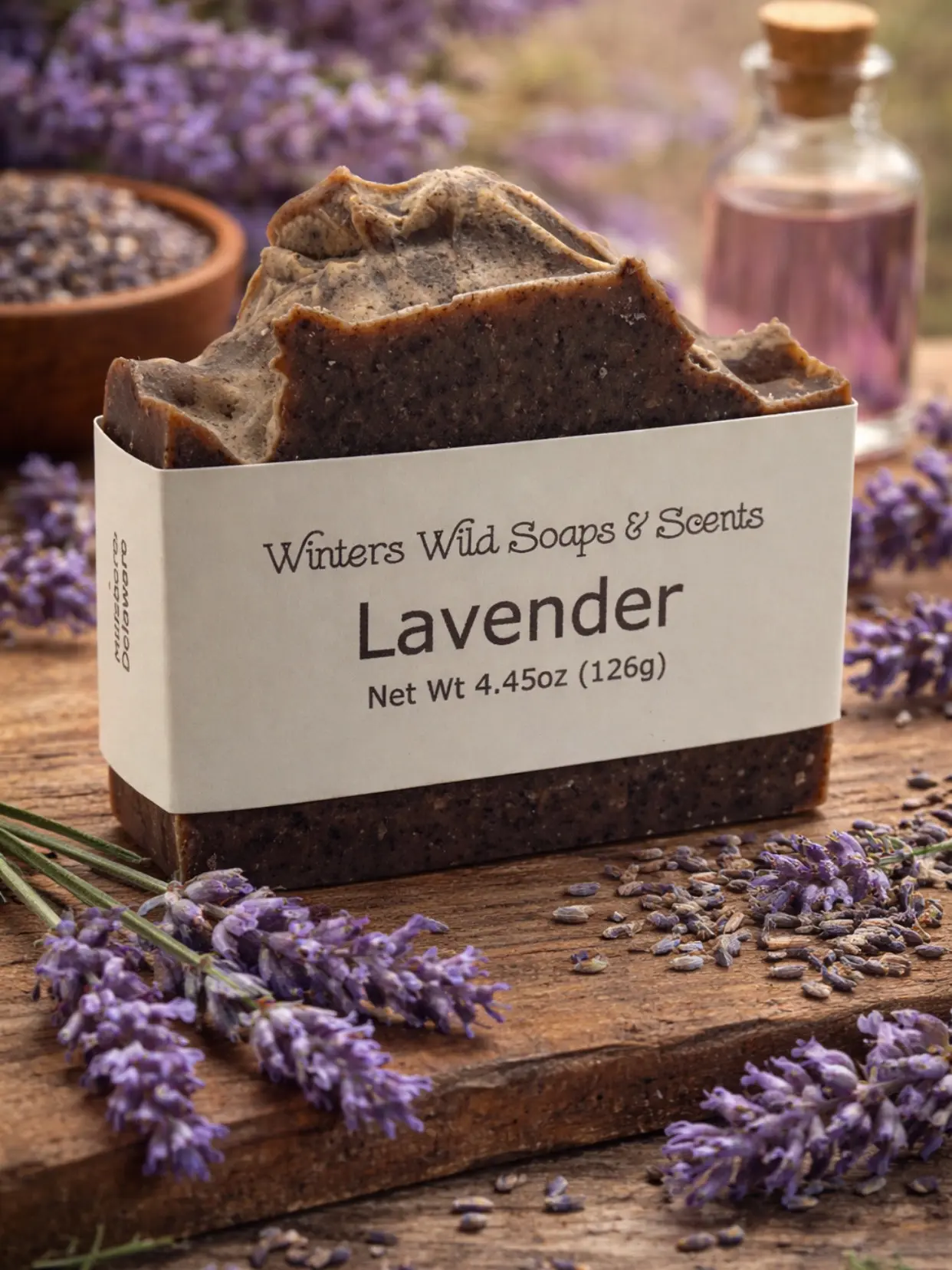 Lavender Soap Bar Net Wt. 4.45oz 126g Handcrafted with Pure Lavender Oil & Goat Milk for Calming Floral Scent