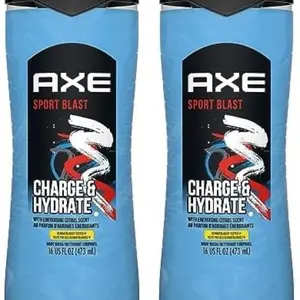 AXE Body Wash Charge and Hydrate Sports Blast Energizing Citrus Scent Men's Body Wash 16 oz (Pack of 8) - 100% Recycled Bottle - Scented, Body Care Aroma