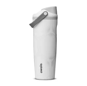 Owala 30oz Insulated Stainless Steel Water Bottle, Leak Proof FreeSip Lid, BPA Free, Minimal White Design, Travel Gym Bottle, Daily Hydration, Gift for Her